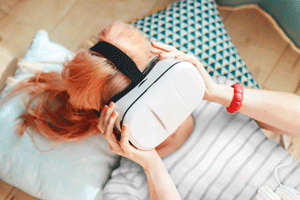 Girl with VR headset