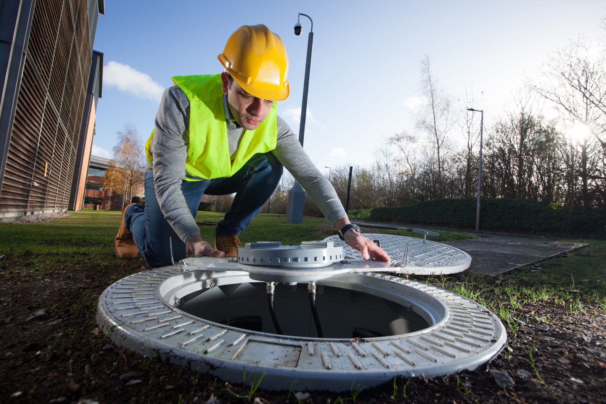 photo of a 4G-enabled manhole cover from Vodafone UK