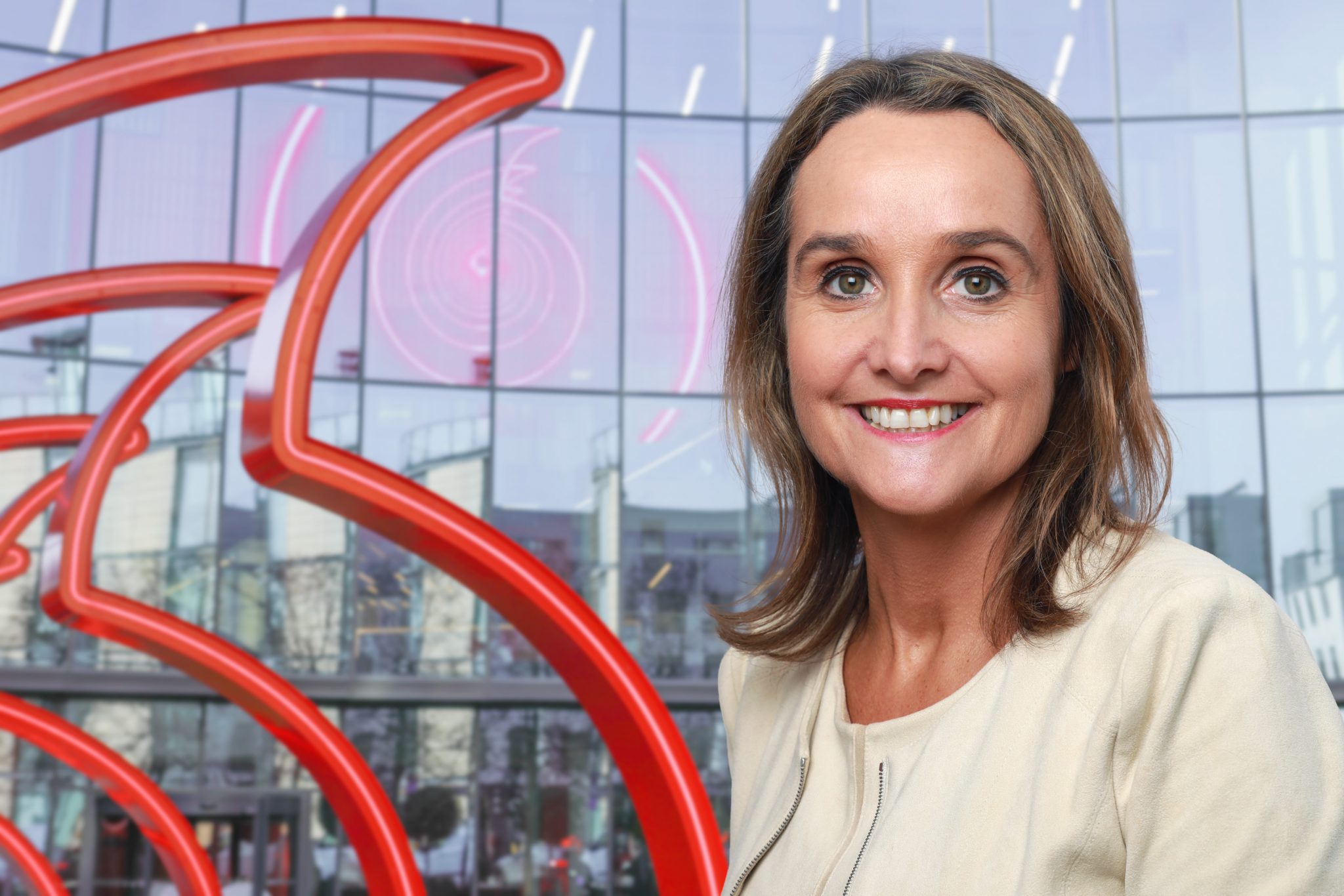 Anne Sheehan against The Speechmark office backdrop