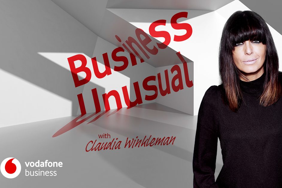 Claudia Winkleman, Host, Vodafone Business Unusual Podcast Graphic