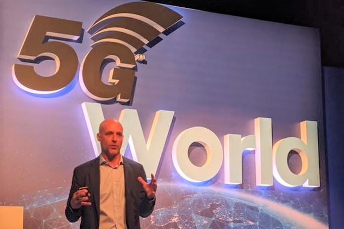 Andrea Dona speaking at 5G World conference