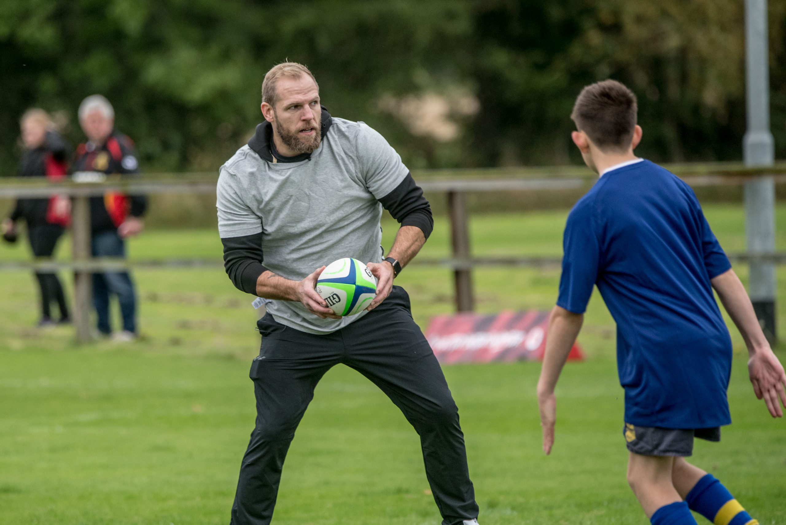 photo of James Haskell playing walking rugby at community club