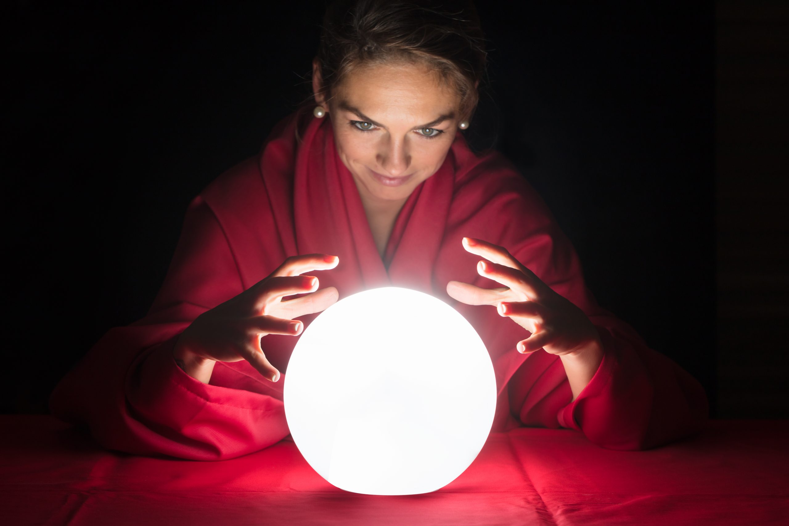 stock photo of a fortune teller with a crystal ball