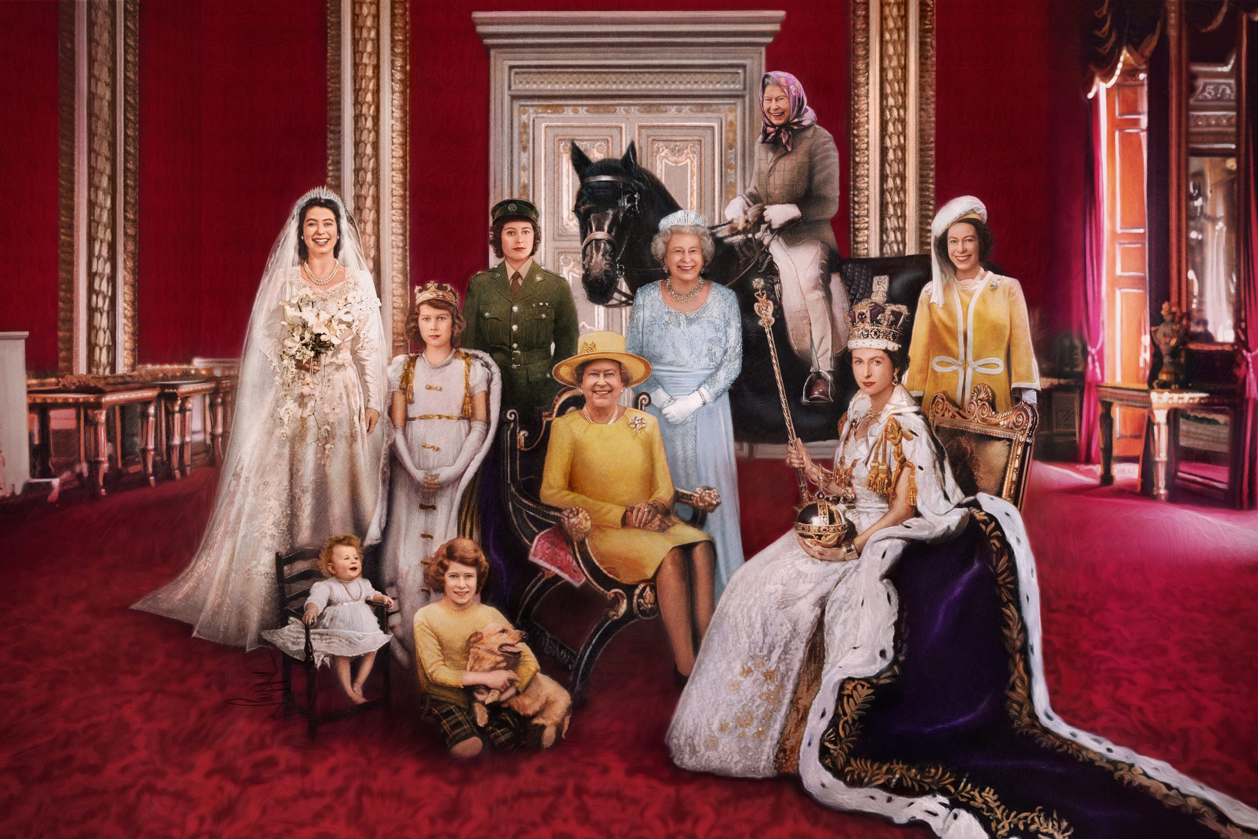 Digital portraits of Queen Elizabeth II through time