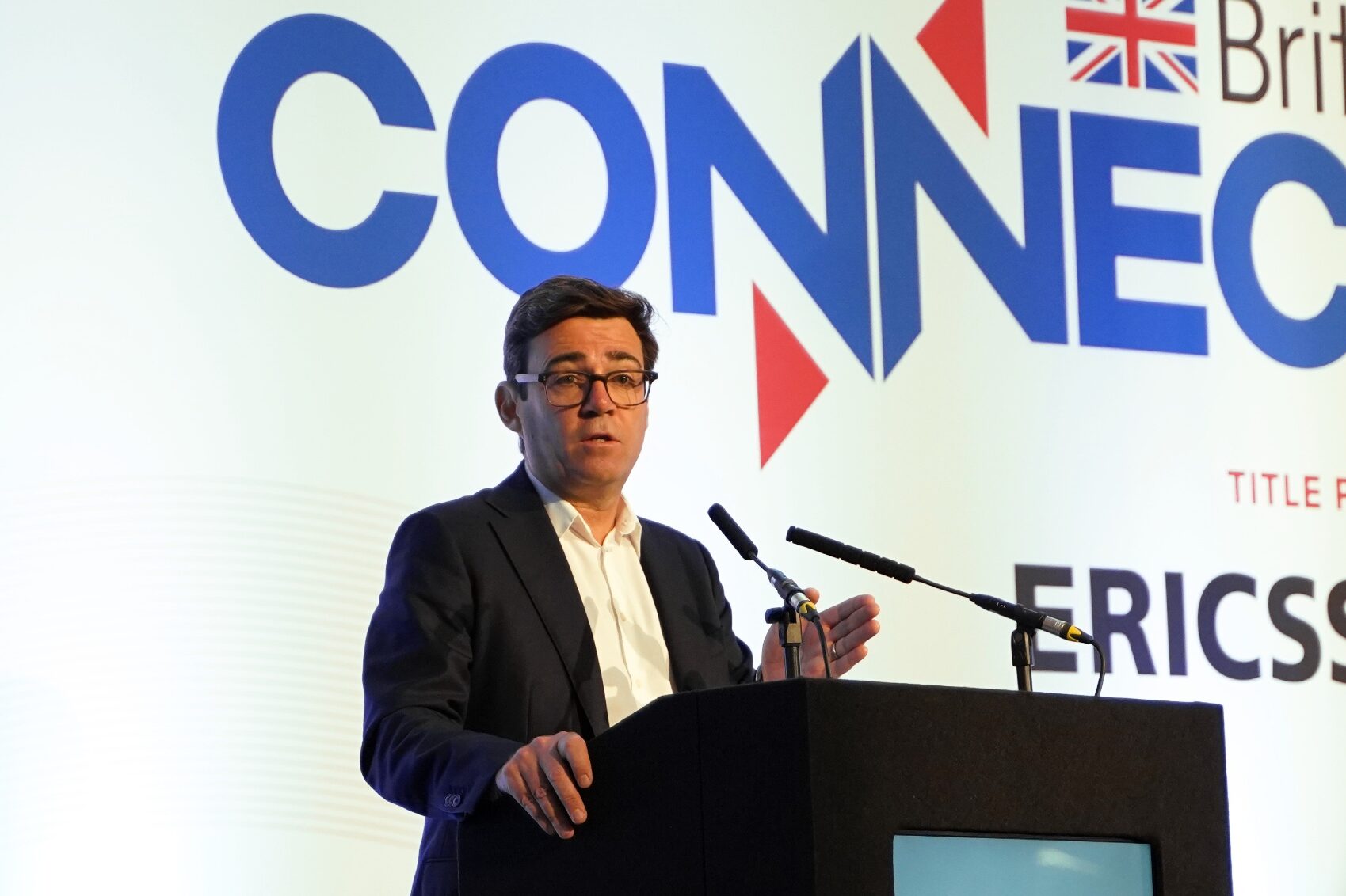 Andy Burnham, Mayor of Greater Manchester, announces a social housing project at Connected Britain