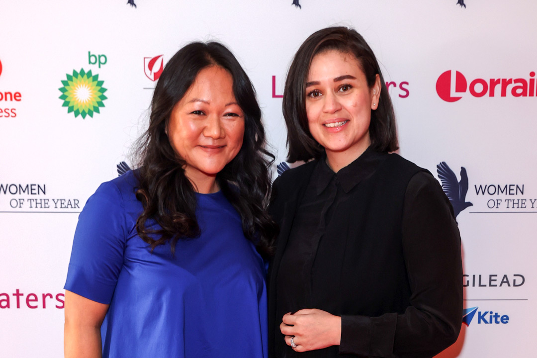 Techsixtyfour founder Colleen Wong (left) with Vodafone's Miryem Salah at the Women of the Year Awards 2022