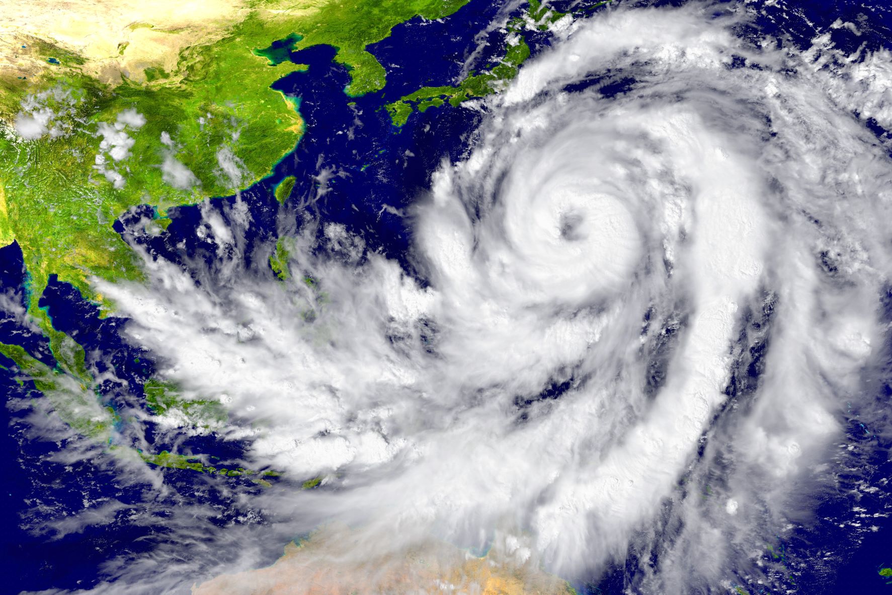 Satellite image of tropical cyclone north of Australia