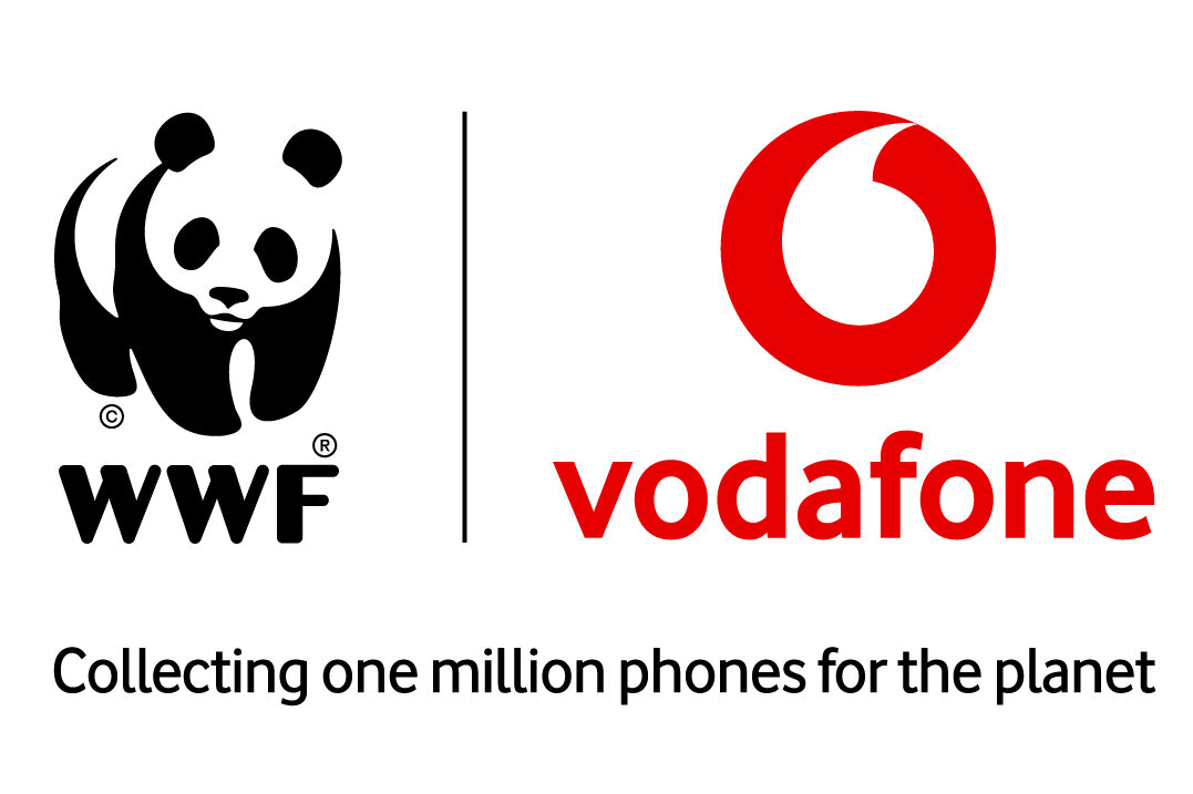 WWF and Vodafone logos - Collecting one million phones for the planet