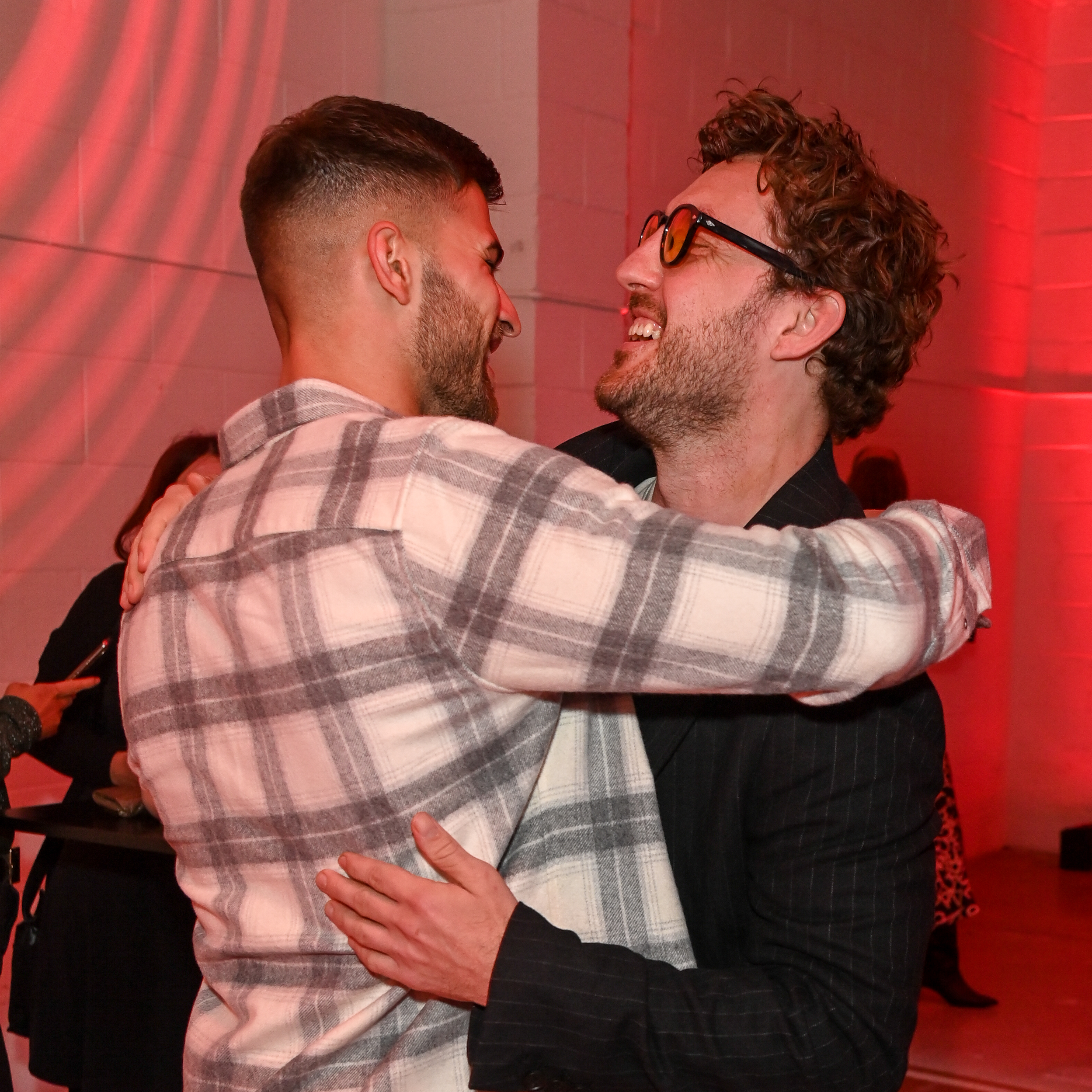 Owen Warner and Seann Walsh attend Vodafone's 'Faces of Disconnection' event.