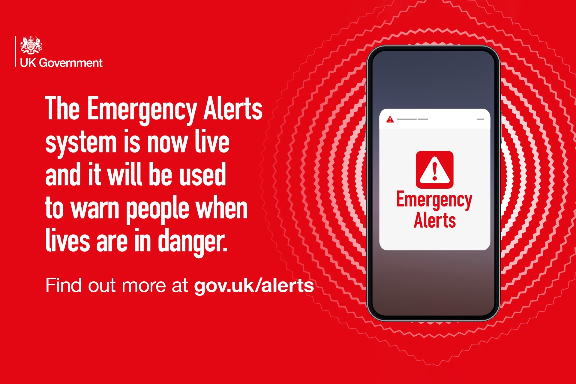 graphic promoting the UK Government's Emergency Alerts service
