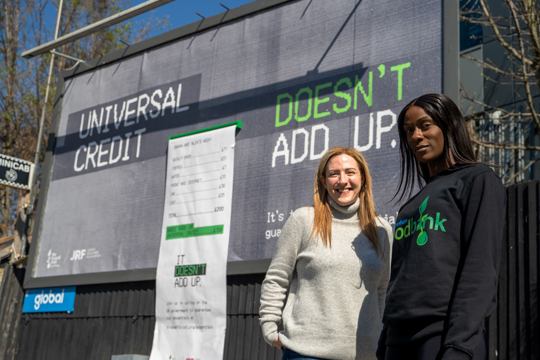 Nicki Lyons, Vodafone's UK Chief Corporate Affairs & Sustainability Officer and Eniola Akinlabi, The Trussell Trust's Campaigns and Communications Manager at its Tottenham food bank