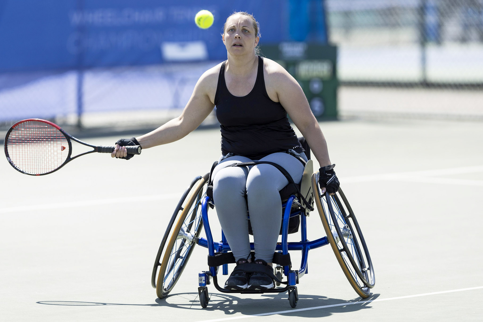 photo of Naomie Tarver, a winner at the Loughborough qualifiers for Play Your Way to Wimbledon, playing tennis.