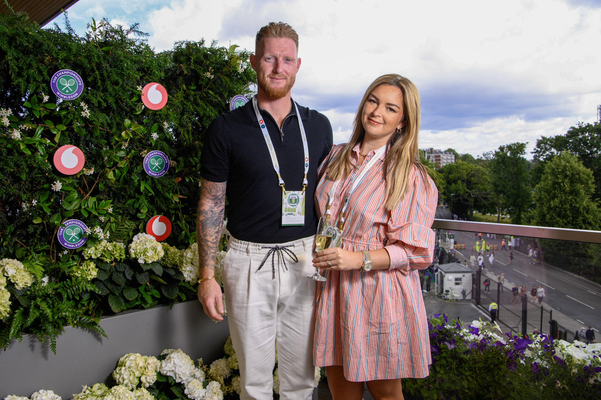 photo of Ben Stokes and Clare Stokes at Wimbledon 2023