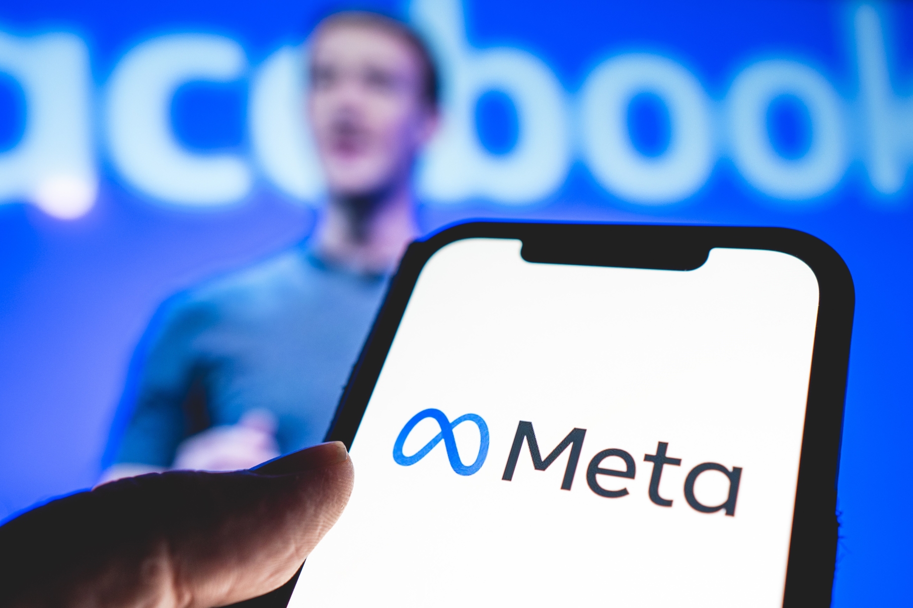 Meta logo on smartphone