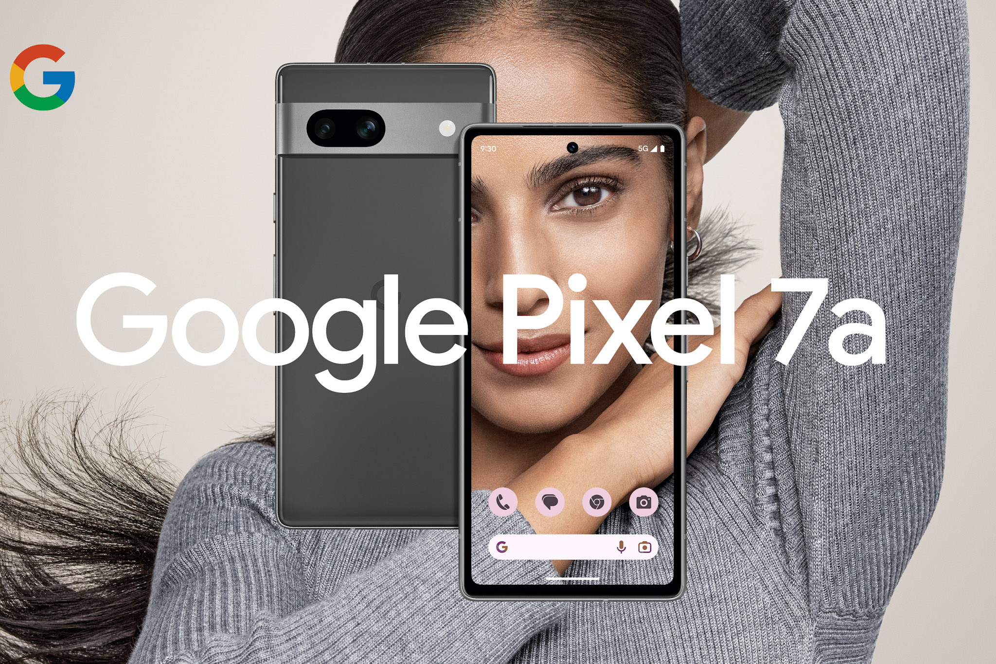 promotional image for the Google Pixel 7a smartphone