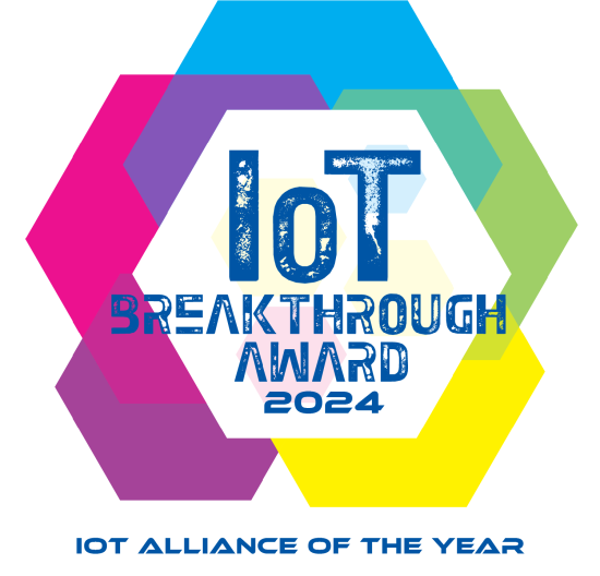 logo for the IoT Alliance of the Year award from the 2024 IoT Breakthrough Awards
