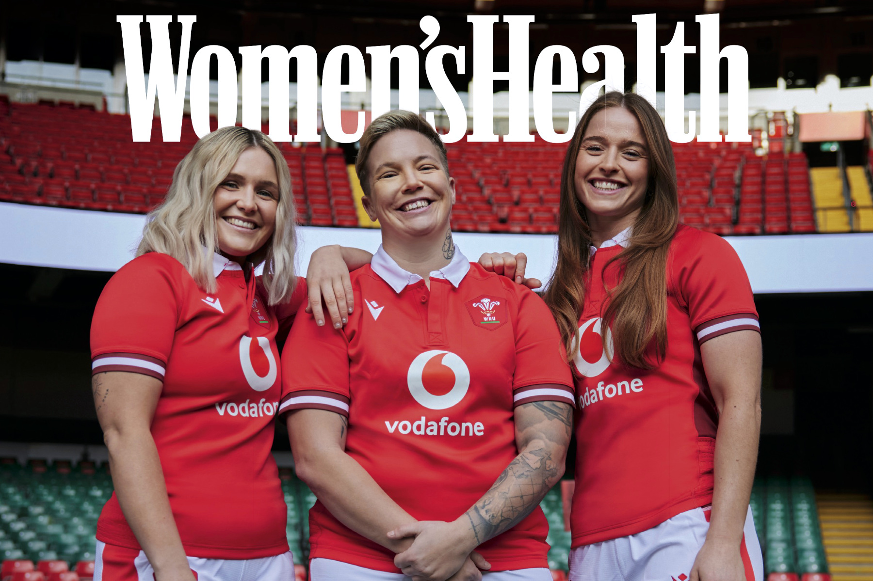 Wales Women's Rugby players, Alex Callender, Donna Rose and Lisa Neumann.