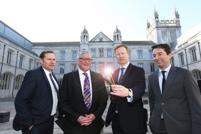 Pictured (L-R): Cllr Douglas Lumsden, Co-Leader of Aberdeen City Council; Fergus Ewing MSP, Cabinet Secretary for Rural Economy and Connectivity; Rob Hamlin, Commercial Director, CityFibre; Guilhem Poussot, Head of Fibre Broadband, Vodafone UK