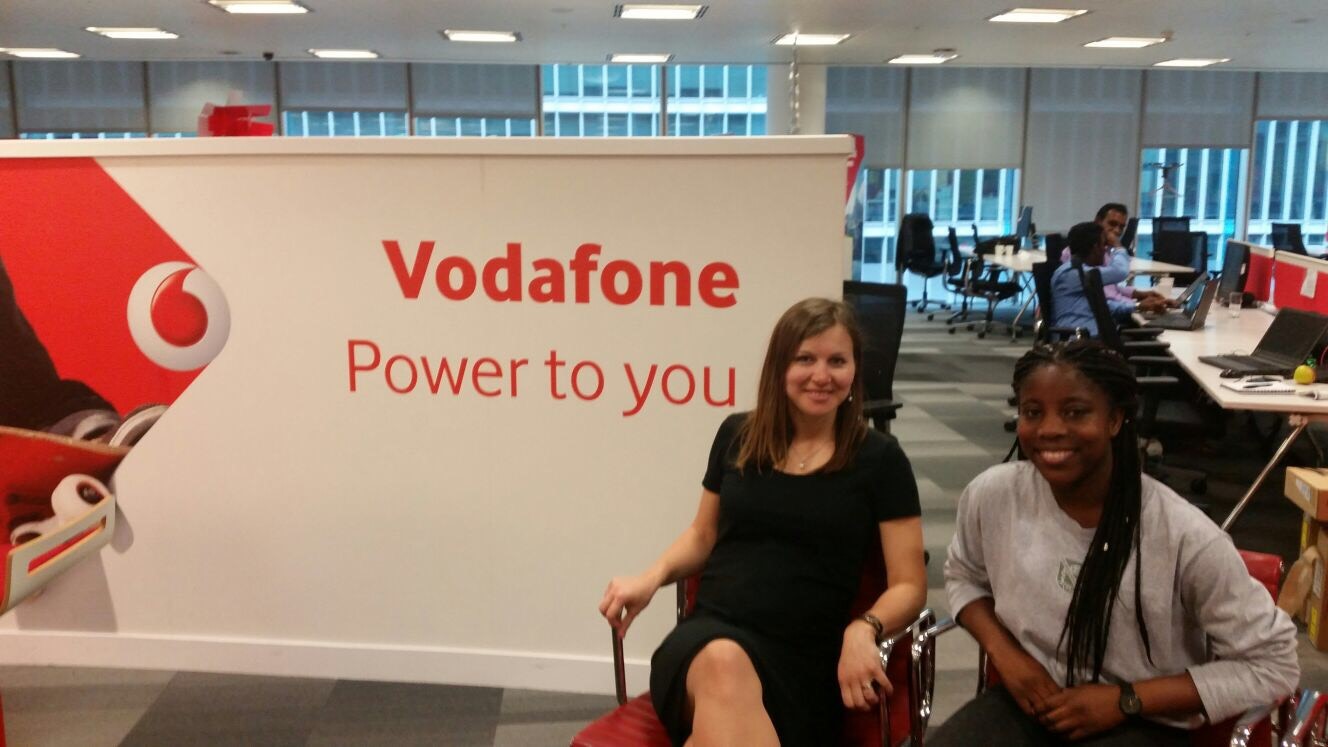 Vodafone mentee Taiwo Lawal with, Inna Kolosova, Regional IoT Expansion Manager at Vodafone