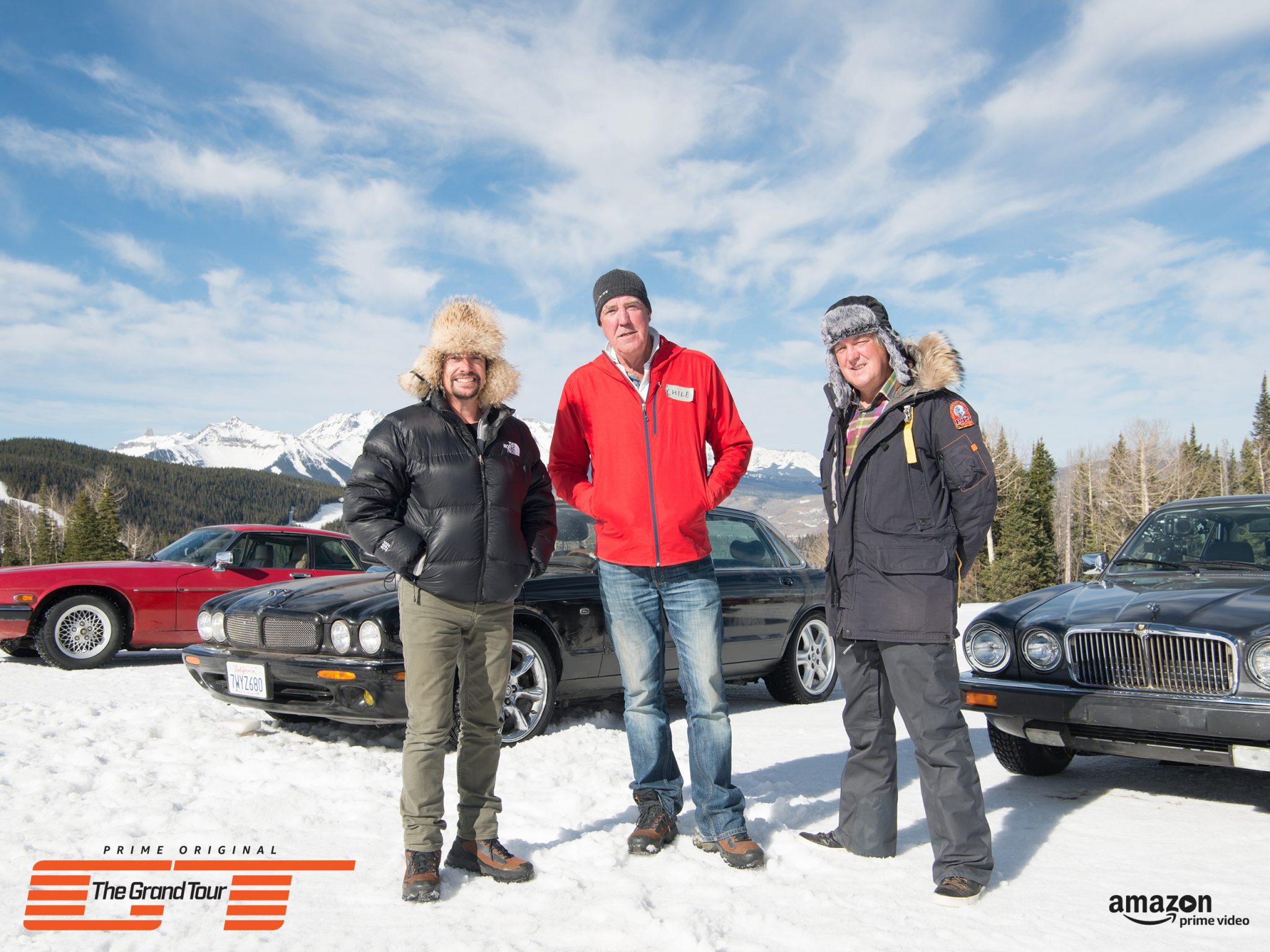 Richard Hammond, Jeremy Clarkson and James May from Amazon Original series The Grand Tour.