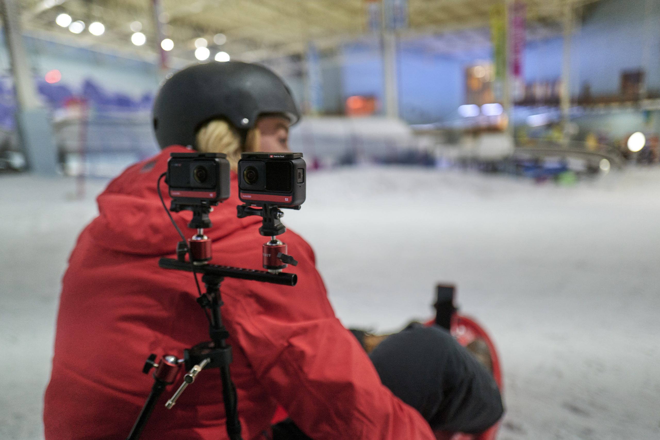 photo of Rory Dixon on a specially-equipped 5G bobsleigh