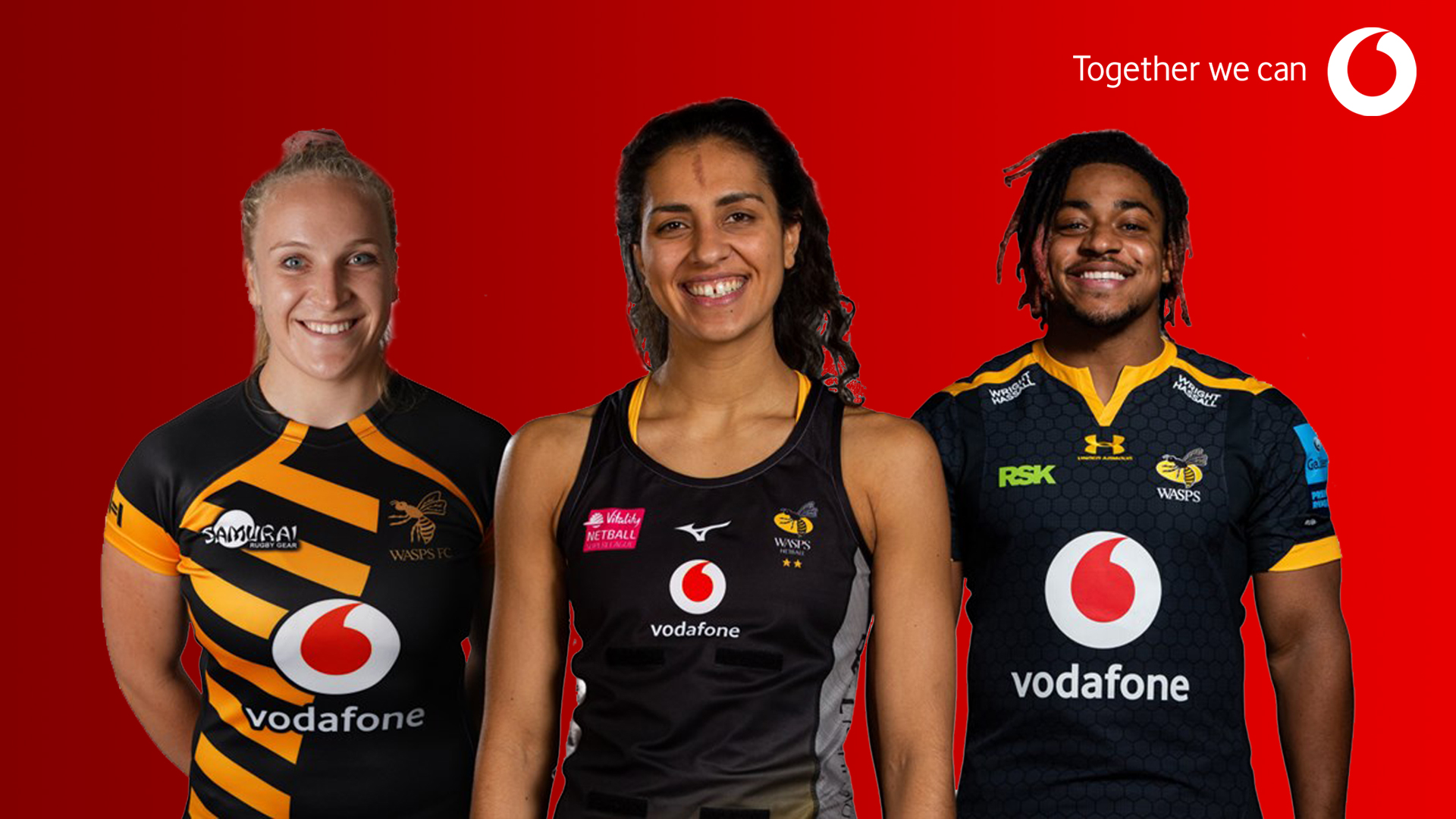 Wasps Team Picture - Elisabeth Crake, Sophie Candappa, Paolo Odogwu