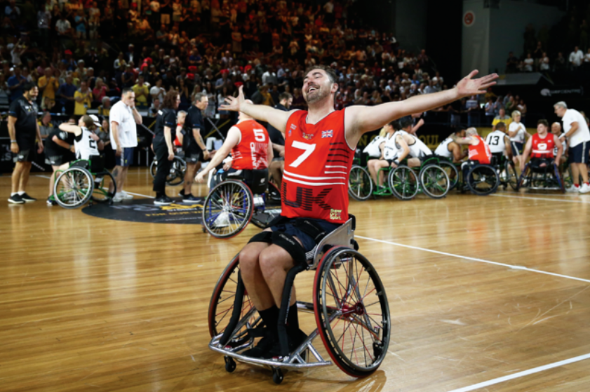 Daniel Bingley during wheelchair basketball game