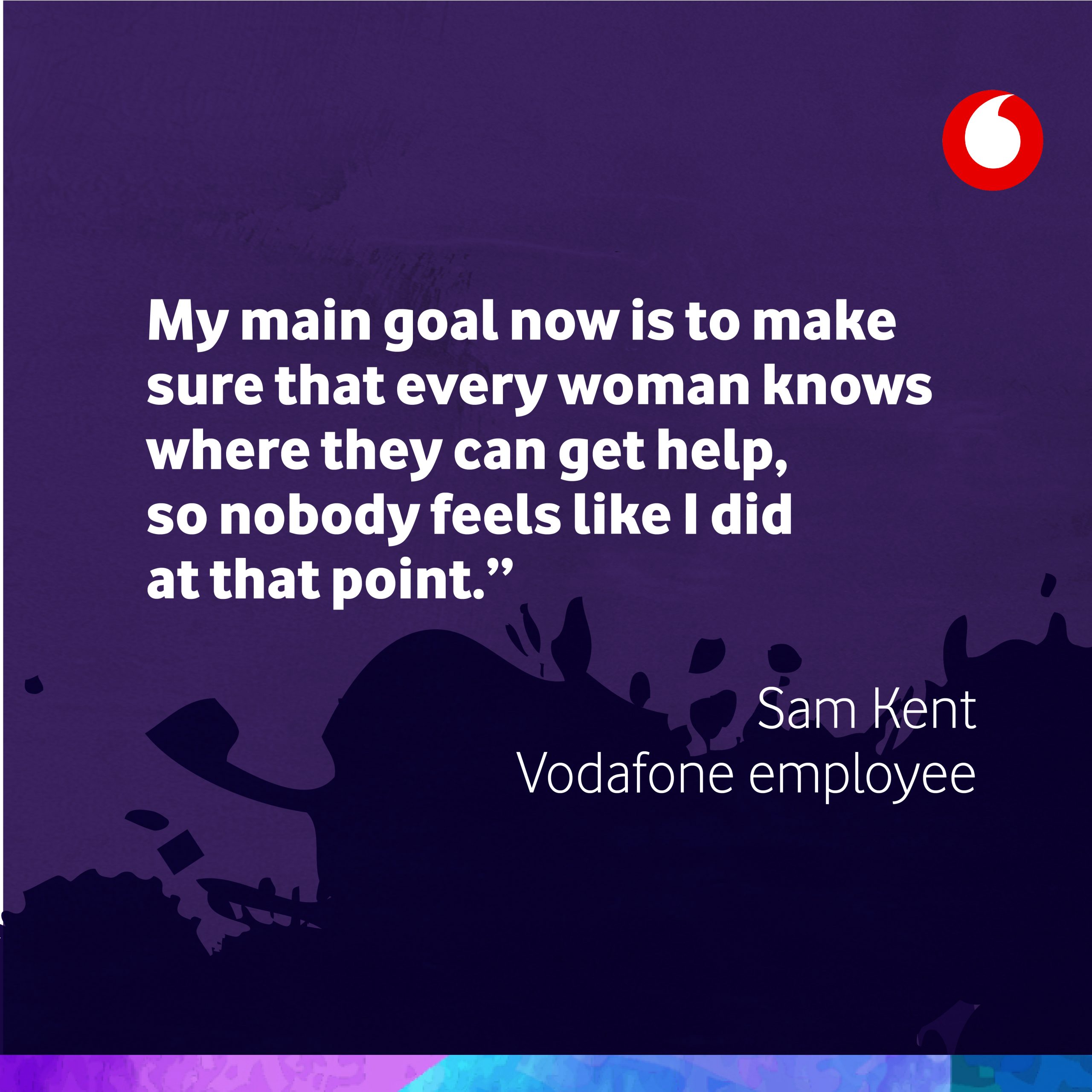 Quote: my main goal is to make sure every woman knows where they can get help - Vodafone employee