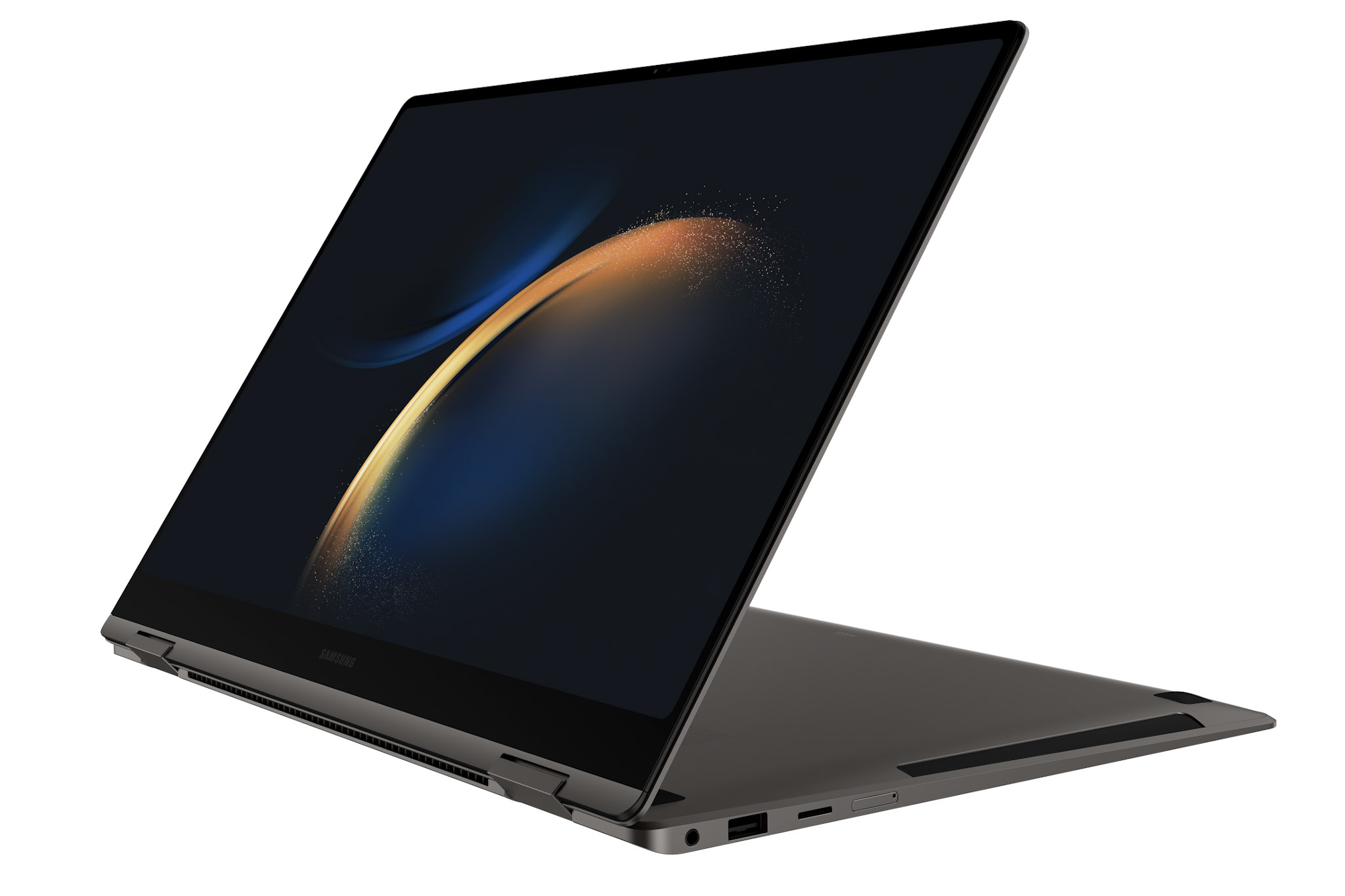 1-Mars3_16_5G_UK_Graphite_025_Dynamic9 illustrative image of the Samsung Galaxy Book3 Pro 360 5G Windows laptop