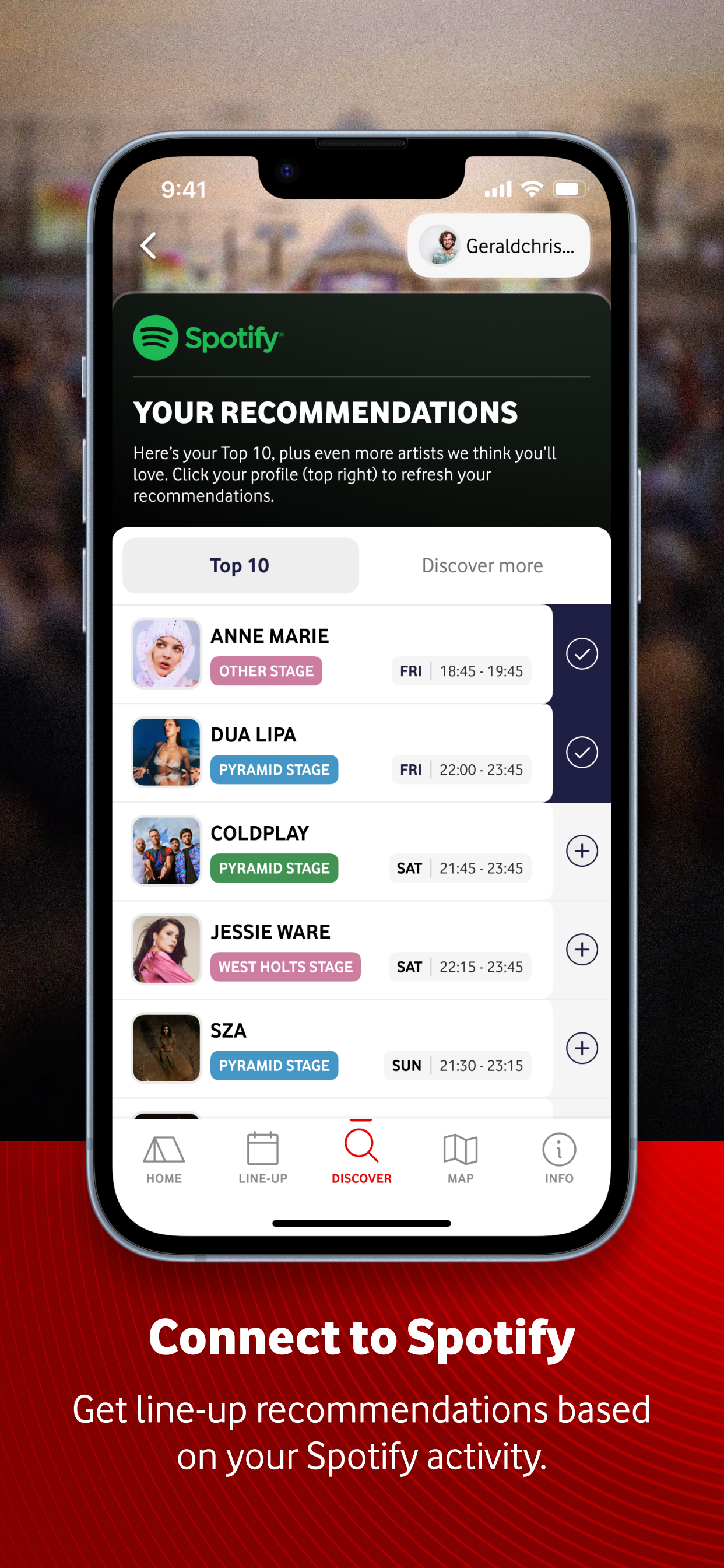 iPhone Large - 3 The Official Glastonbury Festival App, powered by Vodafone, featuring Spotify integration