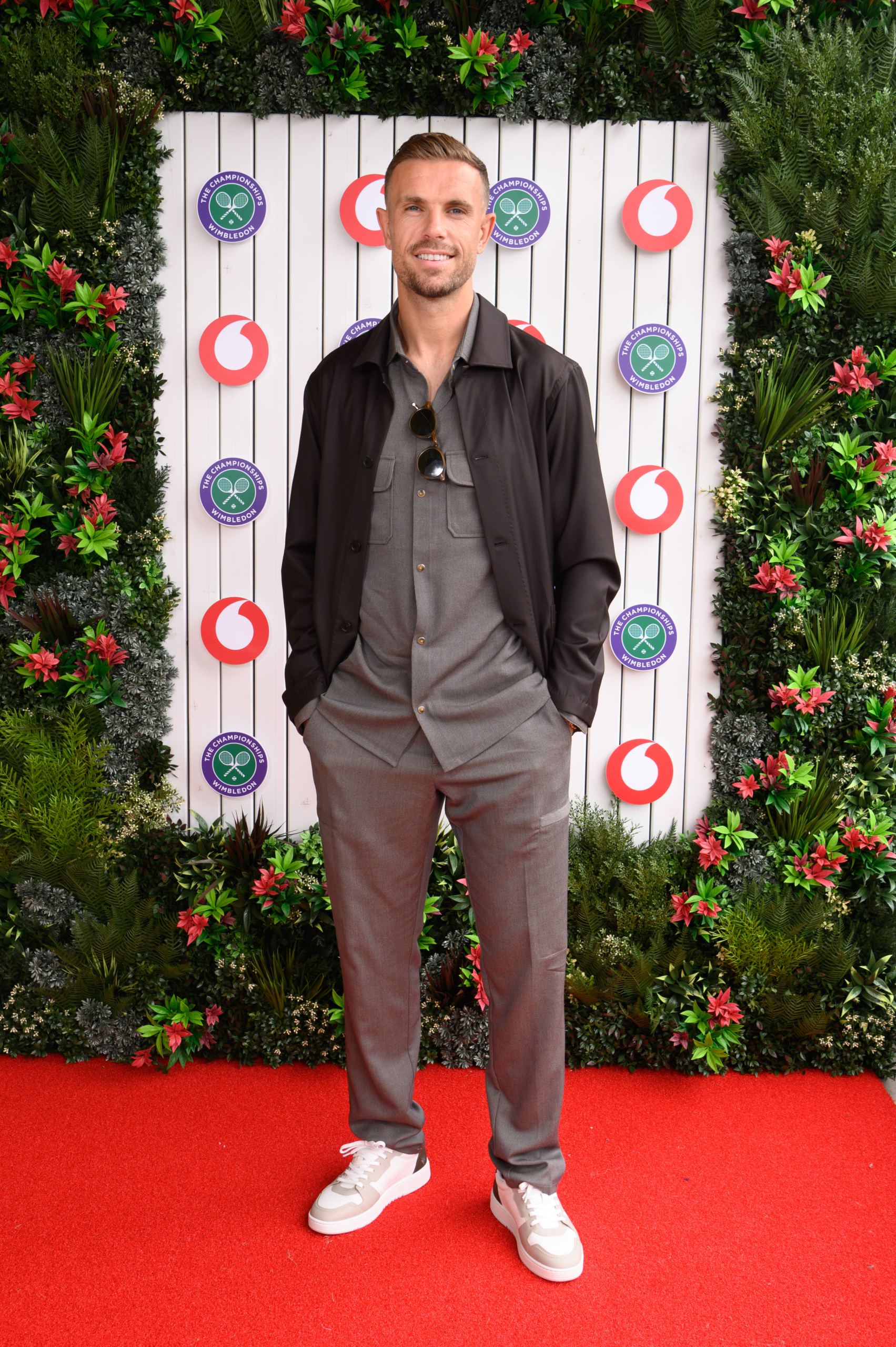 Arrivals at the Vodafone’s Suite at Wimbledon. London. UK Footballer Jordan Henderson in Vodafone’s Suite at Wimbledon.