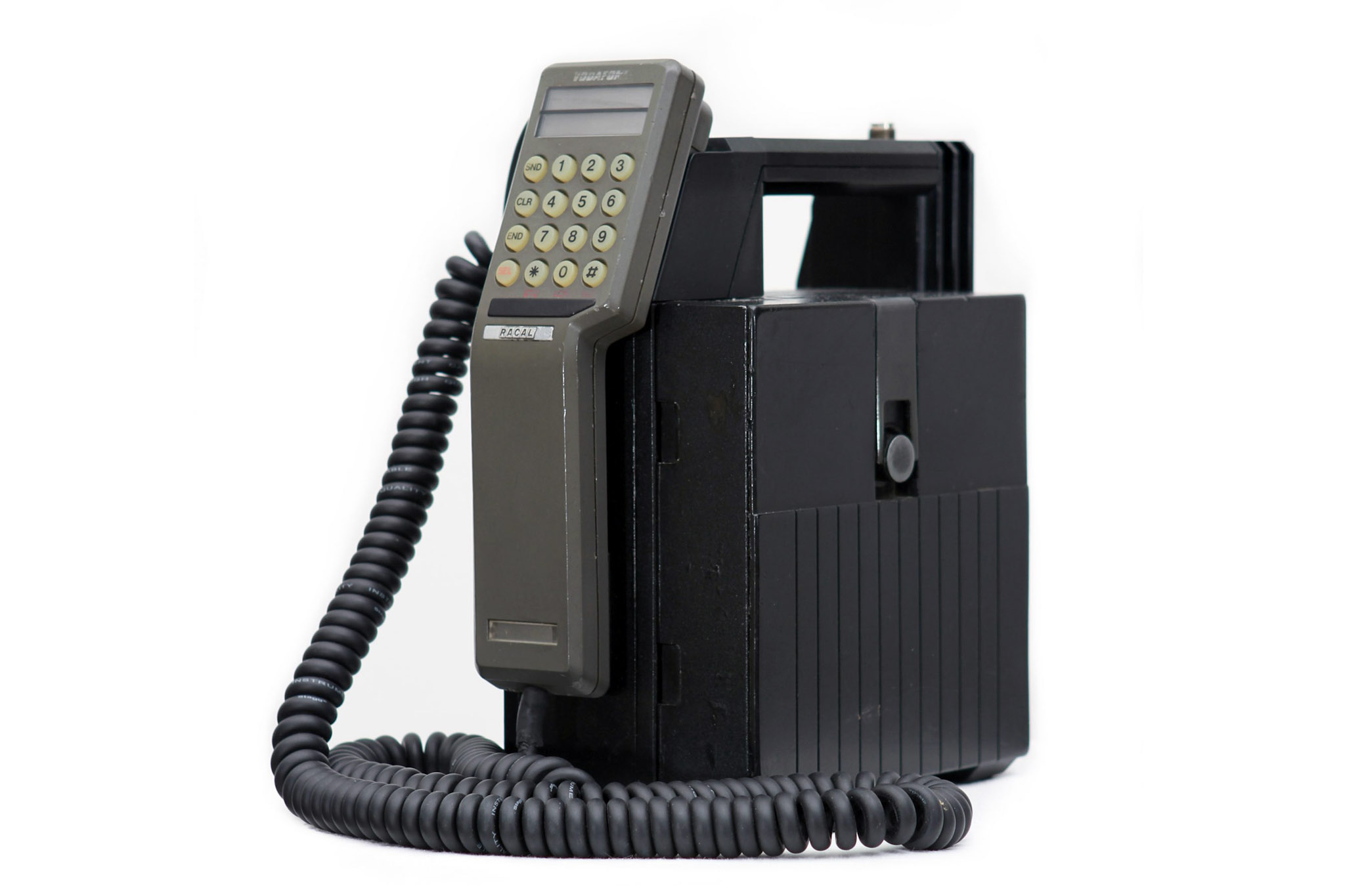 an illustrative photo of the Vodafone Transportable VT1 mobile phone launched in 1985