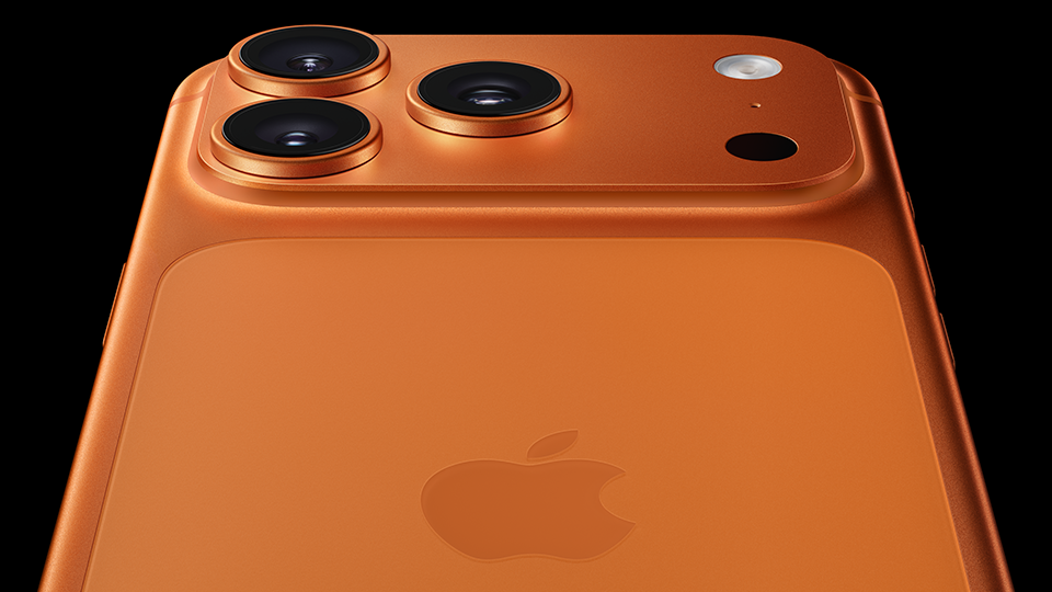 Apple iPhone 17 Pro in Cosmic Orange.
