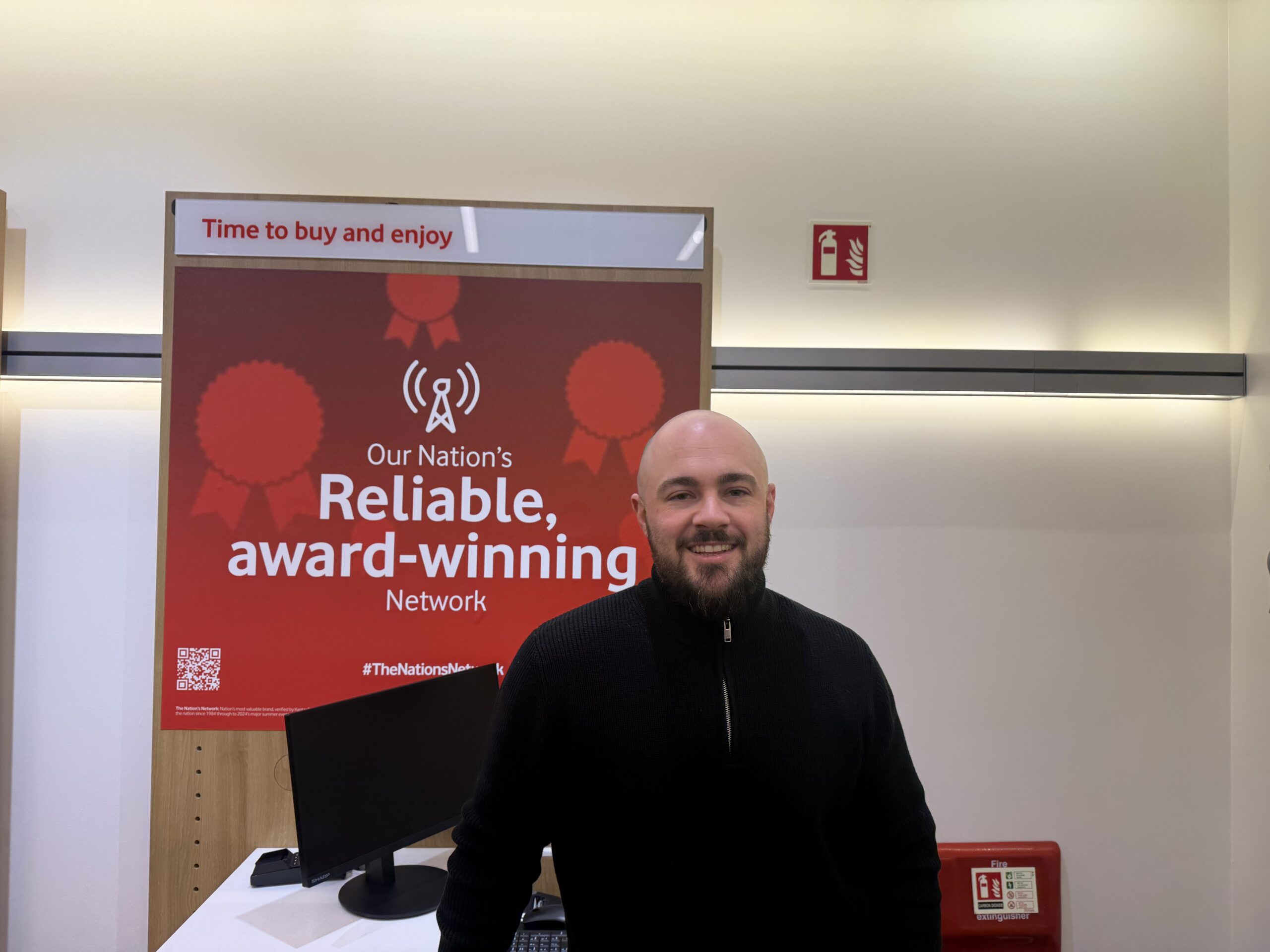 Tom Cox, franchisee owner, in one of his Vodafone retail stores.