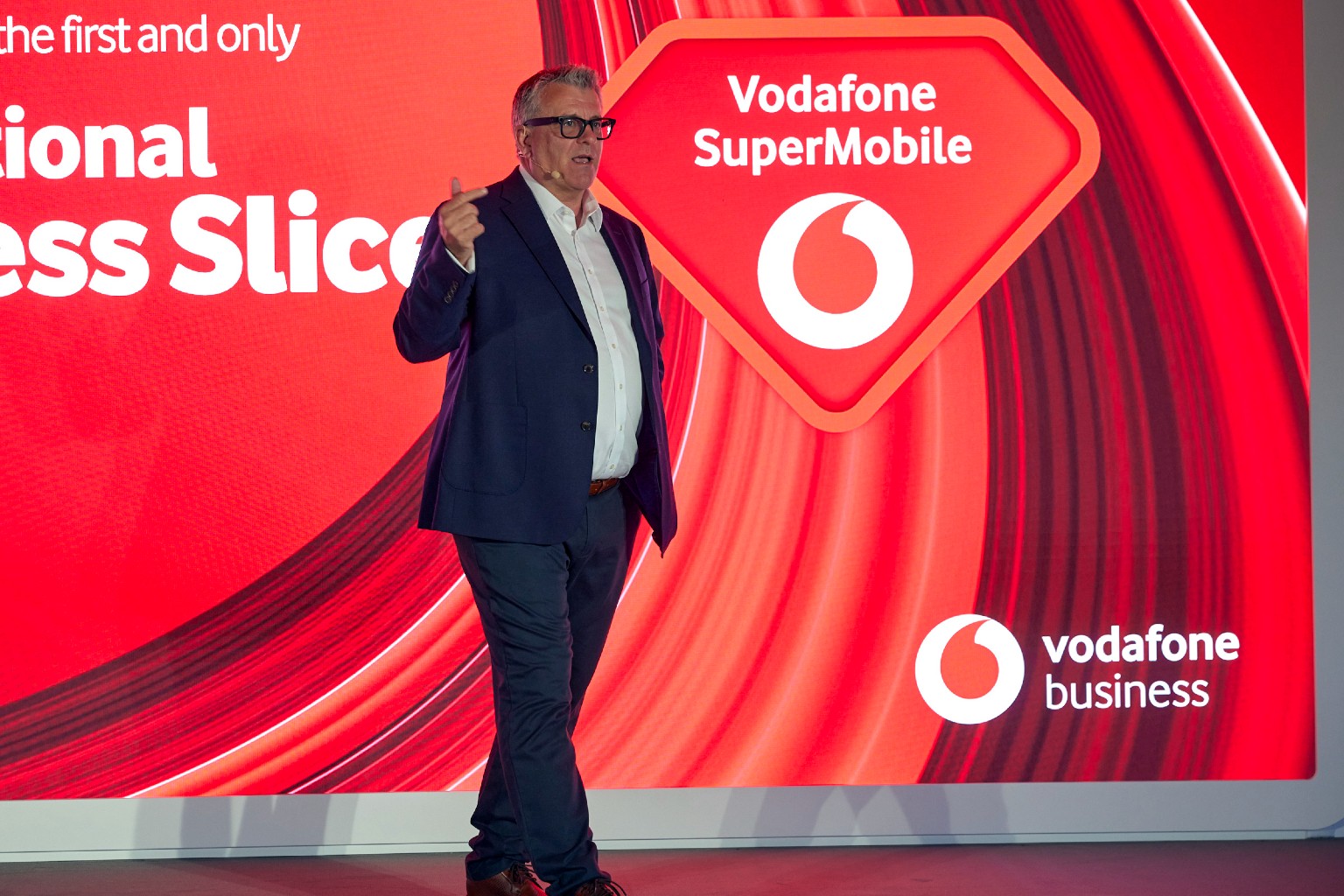 Nick Gliddon, VodafoneThree Business Director, at the launch event of Vodafone SuperMobile.