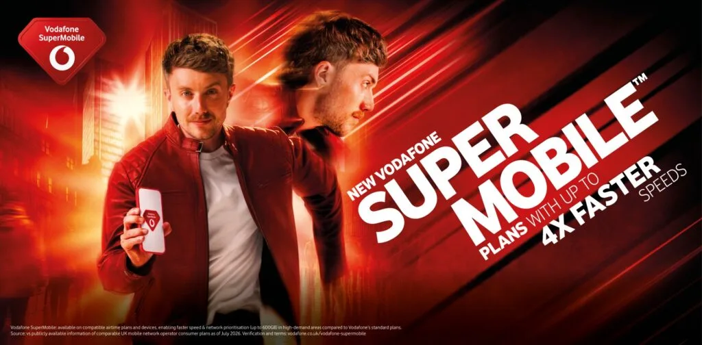 VF_SuperMobile_Landscape_PR Graphic featuring Roman Kemp next to Vodafone SuperMobile logo.